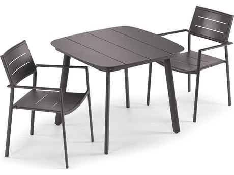 Oxford Garden Eiland Two Aluminum Dining Chairs & Table Set