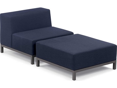 Oxford Garden Koral 2 Piece Modular Aluminum Cushion Lounge Set - No Cushion