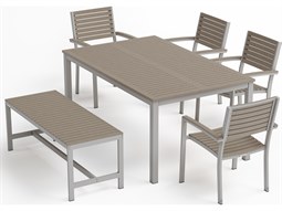 Oxford Garden Azal Aluminum Carbon 3 Piece Outdoor Dining