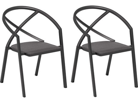 Oxford Garden Azal Aluminum Carbon Dining Arm Chair (Price Includes 2)