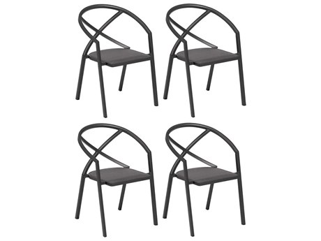 Oxford Garden Azal Aluminum Carbon Dining Arm Chair (Price Includes 4)