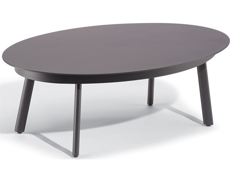 Oxford Garden Eiland Aluminum Carbon 42''W x 26'' Oval Coffee Table