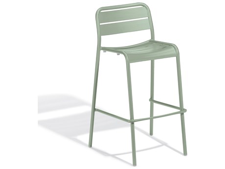 Oxford Garden Kapri Aluminum Sage Stackable Bar Chair