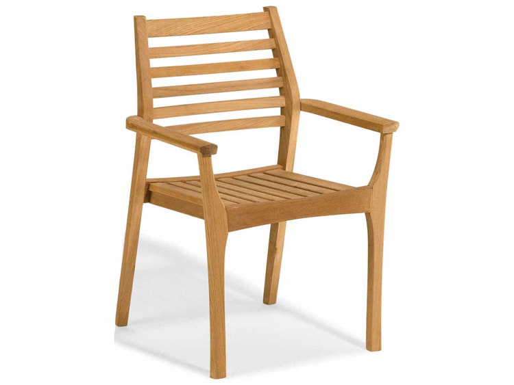 Oxford Garden Mera Teak Natural Stackable Dining Arm Chair (Price Includes 2)