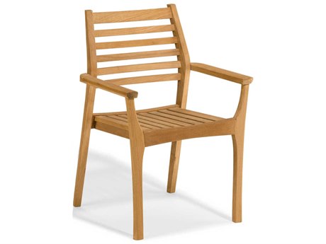 Oxford Garden Mera Teak Natural Stackable Dining Arm Chair (Price Includes 4)