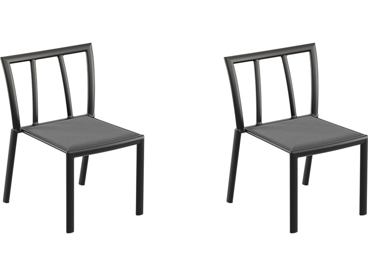 Oxford Garden Markoe Aluminum Carbon Stackable Dining Side Chair (Price Includes 2)
