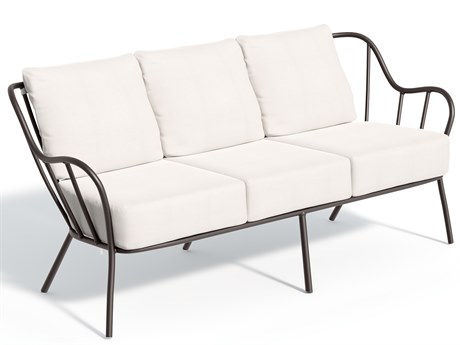 Oxford Gardens Malti Aluminum Carbon Sofa with Bliss Linen Cushion