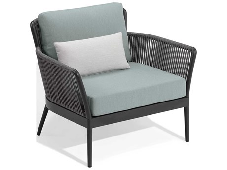 Oxford Garden Nette Aluminum Seafoam and Salt Cushion Lounge Chair