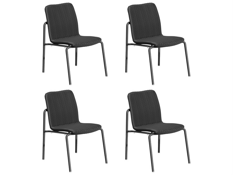 Oxford Garden Orso Wicker Shadow Stackable Outdoor Dining Side Chair Set of 4