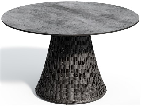 Oxford Gardens Tulle Wicker Shadow-Mena 48'' Round Skyline Top Dining Table