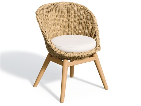 Oxford Garden Tulle Teak Natural / Flax Dining Chair with Bliss Linen Cushion