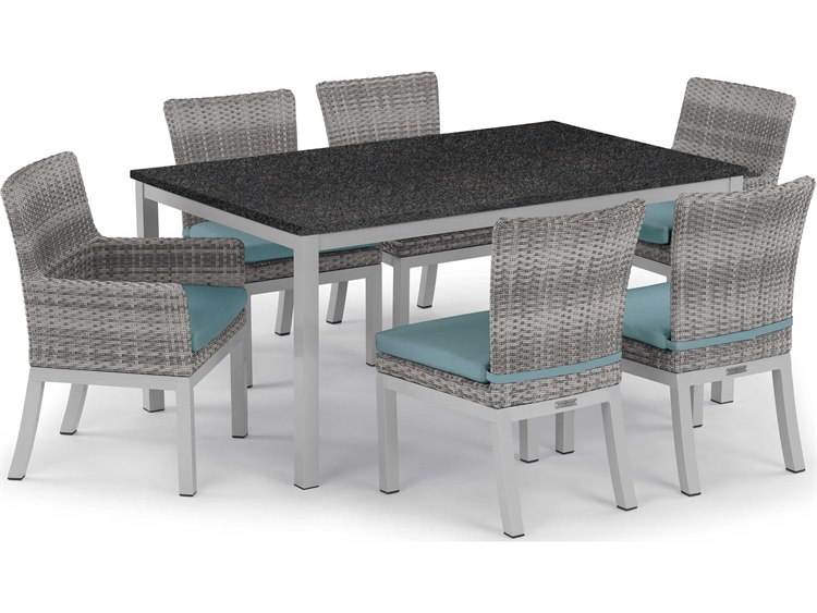 Oxford Garden Travira 7-Piece 63 Table and Chair Dining Set | TRAVIRA