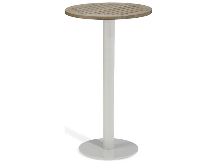 Oxford Garden Travira Aluminum Vintage Round Bar Table