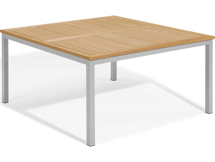 Oxford Garden Travira Aluminum Square Umbrella Hole Dining Table