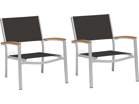Oxford Garden Travira Aluminum Flint Lounge Chair with Ninja Sling (Price Includes 2)