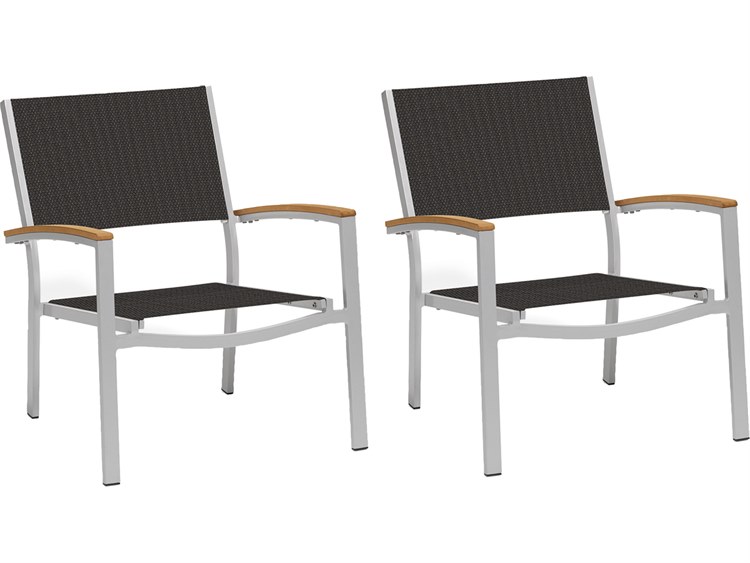 Oxford Garden Travira Aluminum Flint Lounge Chair with Ninja Sling (Price Includes 2)