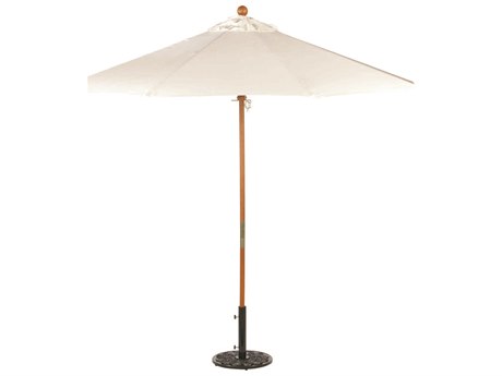 Oxford Garden Tropical Hardwood 9 Foot Octagon Market Pulley Lift Umbrella