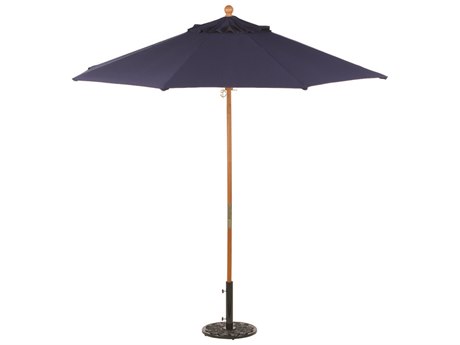 Oxford Garden Tropical Hardwood 9 Foot Octagon Market Pulley Lift Umbrella
