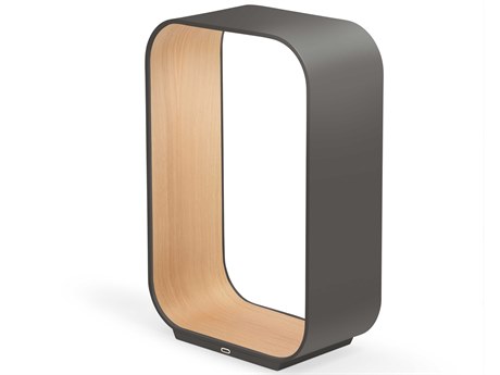 Pablo Contour Graphite White Oak Polycarbonate Lens Gray Table Lamp