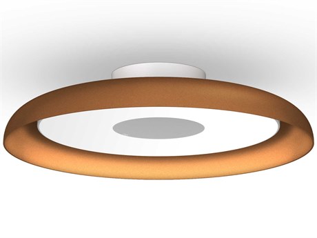 Pablo Nivel 1-Light Terracotta Orange Round Flush Mount
