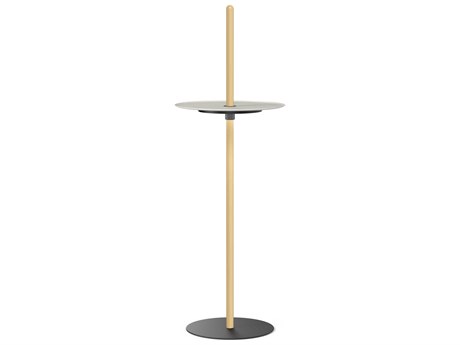 Pablo Nivel Round Metal White Oak End Table