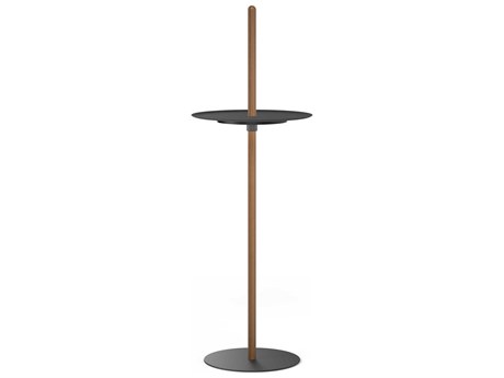 Pablo Nivel Round Metal Walnut Black End Table
