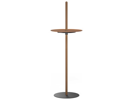 Pablo Nivel Round Metal Walnut Terracotta End Table