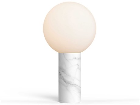 Pablo Pilar White Marble Glass Globe Table Lamp