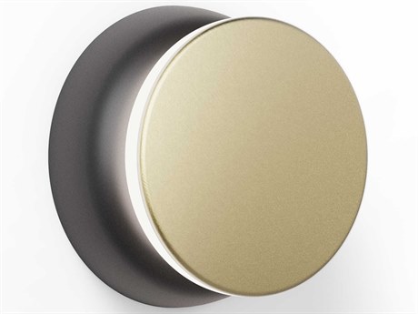 Pablo Totem Puck 1-Light Black Brass Wall Sconce