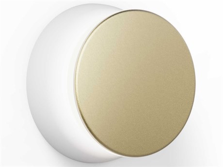 Pablo Totem Puck 1-Light White Brass Wall Sconce