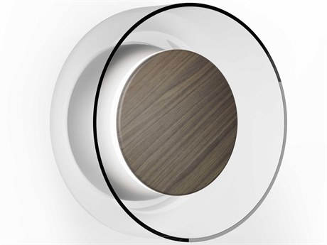 Pablo Totem 1-Light Grey Walnut Clear Brown Wall Sconce