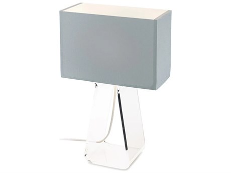 Pablo Tube Top Silver Clear Acrylic Table Lamp