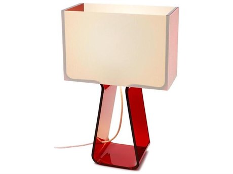 Pablo Tube Top Ruby Red Acrylic Table Lamp