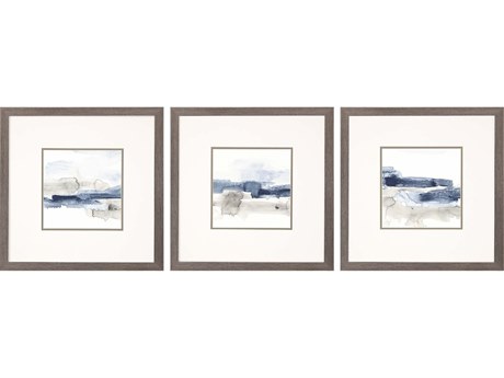 Paragon Abstract Shoreline Blues-I Wall Art Set of 3