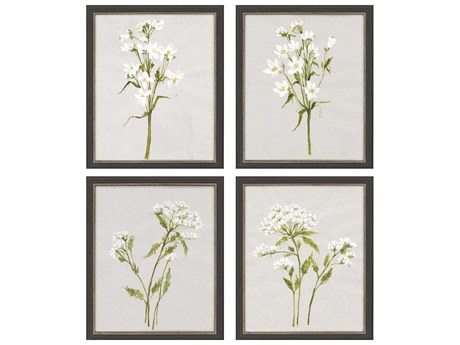 Paragon White Field Flowers Shadow Boxes Set of 4