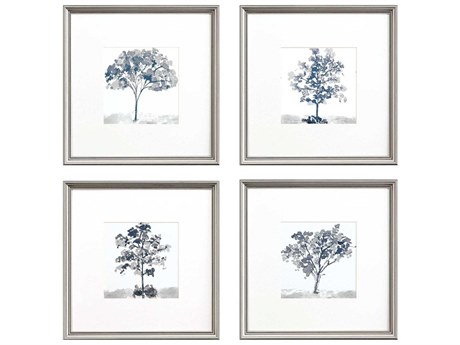 Paragon Slate Trees Framed Prints Set of 4