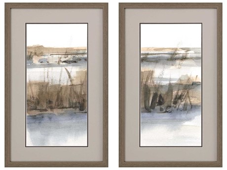 Paragon Waterside Blue-Grey Marsh Wall Art Set of 2