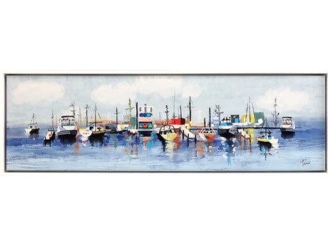 Paragon Waterside Marina-In the Fog Canvas Wall Art