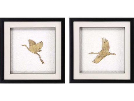 Paragon Animals Flight of Gold-I Wall Art Set of 2