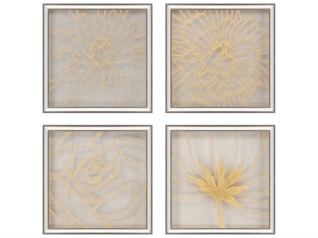 Paragon Florals Golden Organics-I Wall Art Set of 4