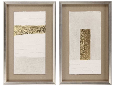 Paragon Abstract Blanco Pluma-III Wall Art Set of 2