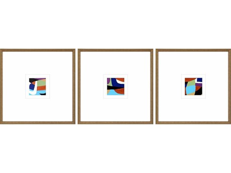 Paragon Abstract Color Squares-III Wall Art Set of 3