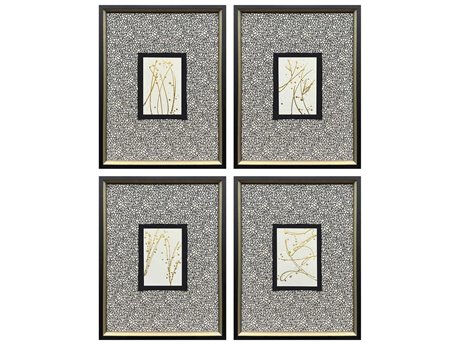 Paragon Geometrics Liquid Gold-I Wall Art Set of 4