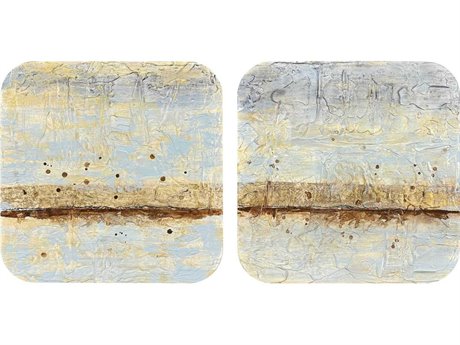 Paragon Landscapes Coastal Horizon-II Wood Wall Art Set of 2