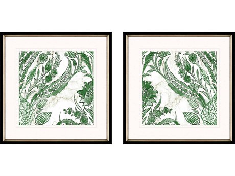 Paragon Florals Brown Kelly Ikat Wall Art Set of 2