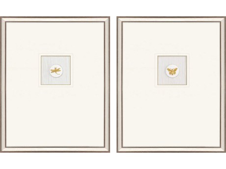 Paragon Animals Silver Insect Intaglio-II Wall Art Set of 2