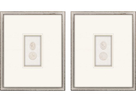 Paragon Figurative Green Portrait Intaglio-I Wall Art Set of 2