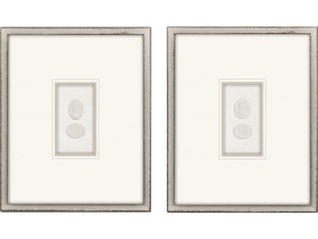 Paragon Figurative Blue Portrait Intaglio-II Wall Art Set of 2