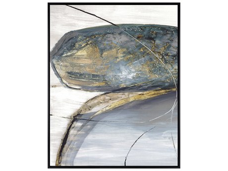 Paragon Teal Stones-I Canvas Wall Art