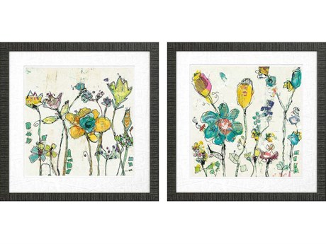 Paragon Florals Doodle Garden Wall Art Set of 2